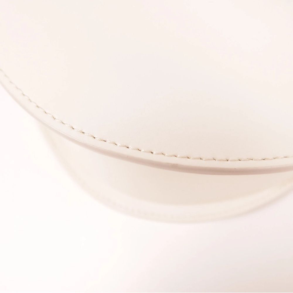 Rare Furla GHW Chain Floral Shoulder Bag Calfskin Leather White - Picture 12 of 13